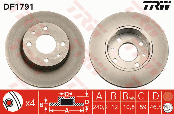 Jarrulevy TRW DF1791