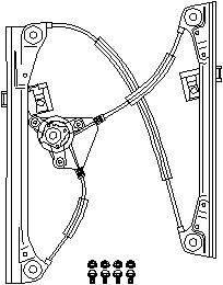 Lasinnostin, Eteen, oikea, VW POLO, POLO Sedan, 6Q4 837 462B, 6Q4 837 462D, 6Q4 837 462F, 6Q4 837 462FS