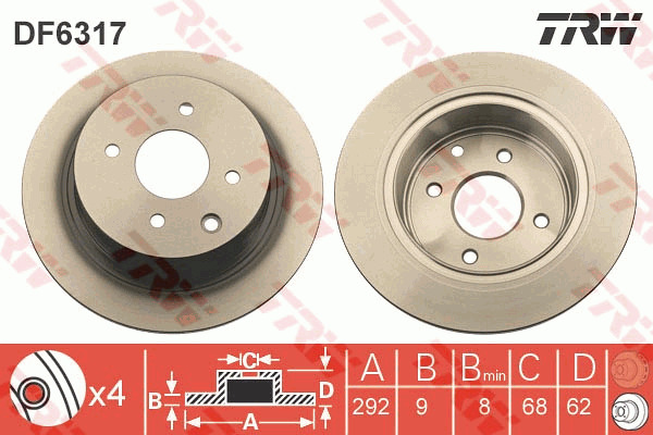 Jarrulevy TRW DF6317