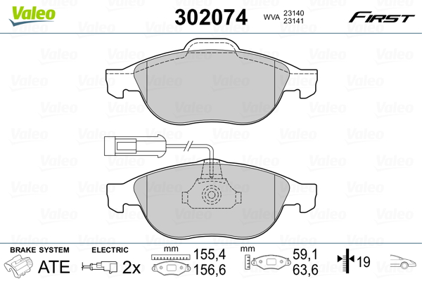 Jarrupalasarja, levyjarru VALEO 302074
