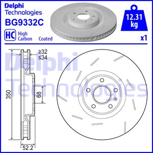Jarrulevy DELPHI BG9332C