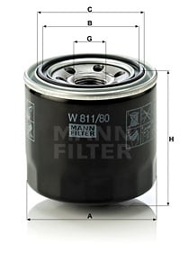 Öljynsuodatin MANN-FILTER W 811/80