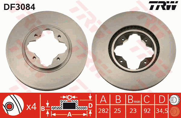 Jarrulevy TRW DF3084