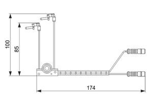 Kulumisenilmaisin, jarrupala, Etuakseli, MERCEDES-BENZ G-KLASS [W460, W461, W463], G-KLASS Cabrio [W460, W463], 460 540 05 17, 460 540 0