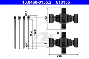 Tarvikesarja, jarrupala, Etuakseli, MERCEDES-BENZ, 000 421 47 74, 000 421 65 74, 000 421 75 74, 000 421 97 91, A 000 421 47 74, A 000 42