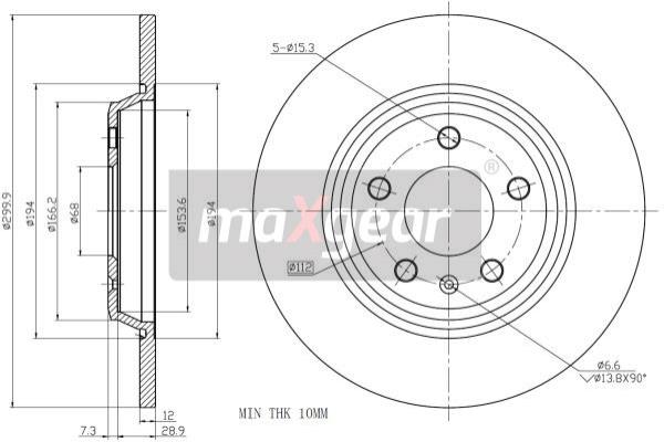 Jarrulevy MAXGEAR 19-2015MAX