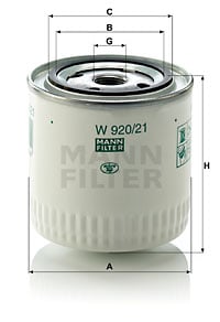 Öljynsuodatin MANN-FILTER W 920/21