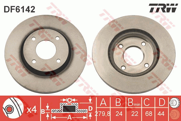 Jarrulevy TRW DF6142