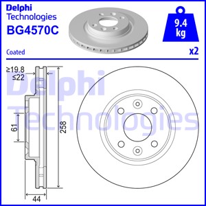 Jarrulevy DELPHI BG4570C