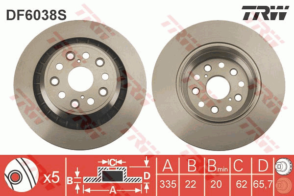 Jarrulevy TRW DF6038S