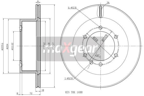 Jarrulevy MAXGEAR 19-2408