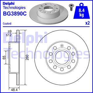 Jarrulevy DELPHI BG3890C