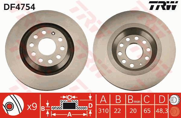 Jarrulevy TRW DF4754