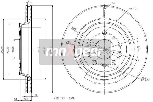 Jarrulevy MAXGEAR 19-1304MAX