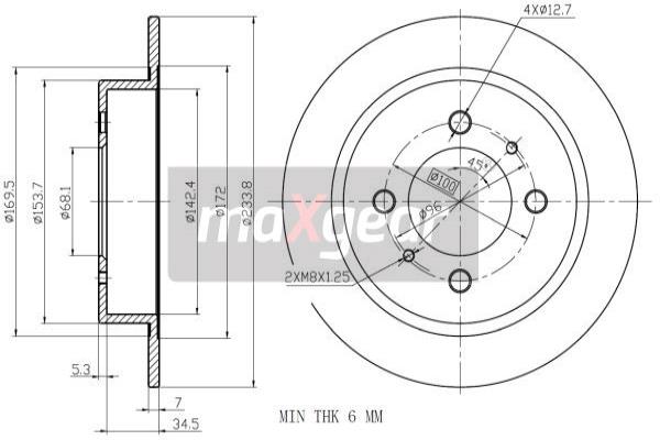 Jarrulevy MAXGEAR 19-0957