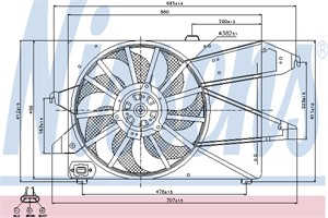 Tuuletin, moottorin jäähdytys, FORD MONDEO II, MONDEO III, MONDEO Sedan II, MONDEO Sedan III, MONDEO Turnier II, MONDEO Turnier III, 1 1