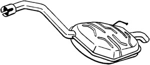 Takaäänenvaimentaja, VOLVO S80 II, V70 III, XC70 II, 30778994, 30792491, 30793208, 31274143, 31336842