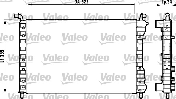 Jäähdytin,moottorin jäähdytys VALEO 732006