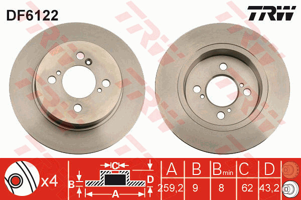 Jarrulevy TRW DF6122