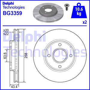 Jarrulevy DELPHI BG3359