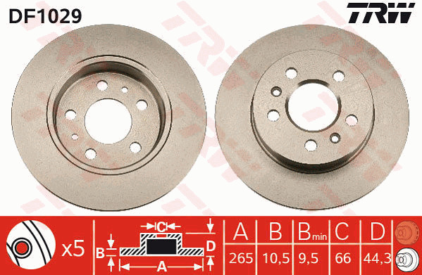 Jarrulevy TRW DF1029