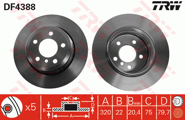 Jarrulevy TRW DF4388