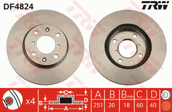 Jarrulevy TRW DF4824