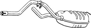 Takaäänenvaimentaja, Taakse, vasen, FORD MONDEO Turnier I, MONDEO Turnier II, 1011124, 5031122, 7038900, 7116127