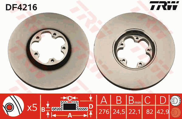 Jarrulevy TRW DF4216