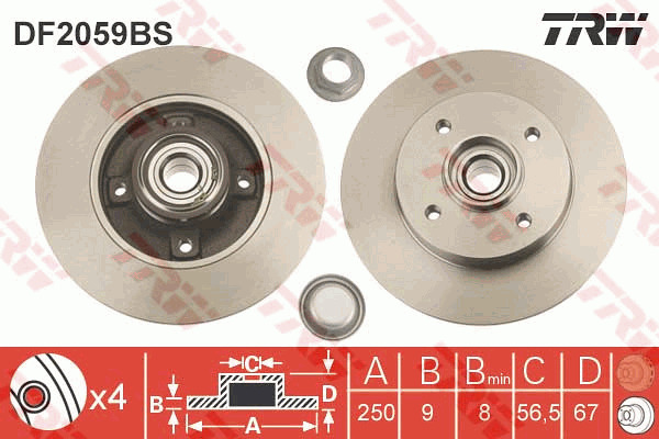 Jarrulevy TRW DF2059BS