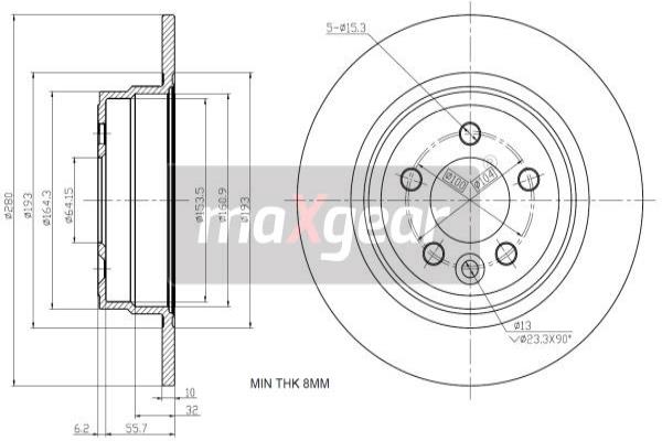 Jarrulevy MAXGEAR 19-1190