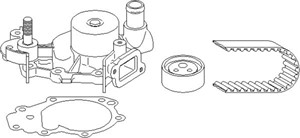 Vesipumppu + jakohihnasarja, NISSAN,RENAULT, 2101 000 Q0LS, 7701 478 924S