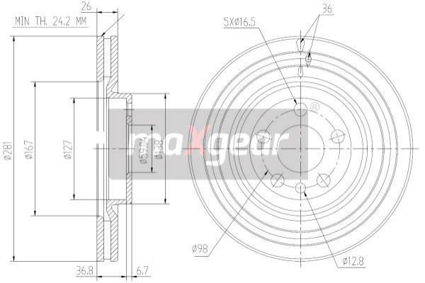 Jarrulevy MAXGEAR 19-1026