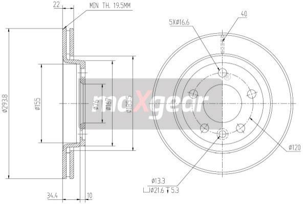 Jarrulevy MAXGEAR 19-0838