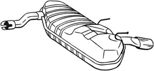 Takaäänenvaimentaja, OPEL SIGNUM Halvkombi, VECTRA C Kombi, VAUXHALL SIGNUM, VECTRA Mk II, 24422042, 5852274