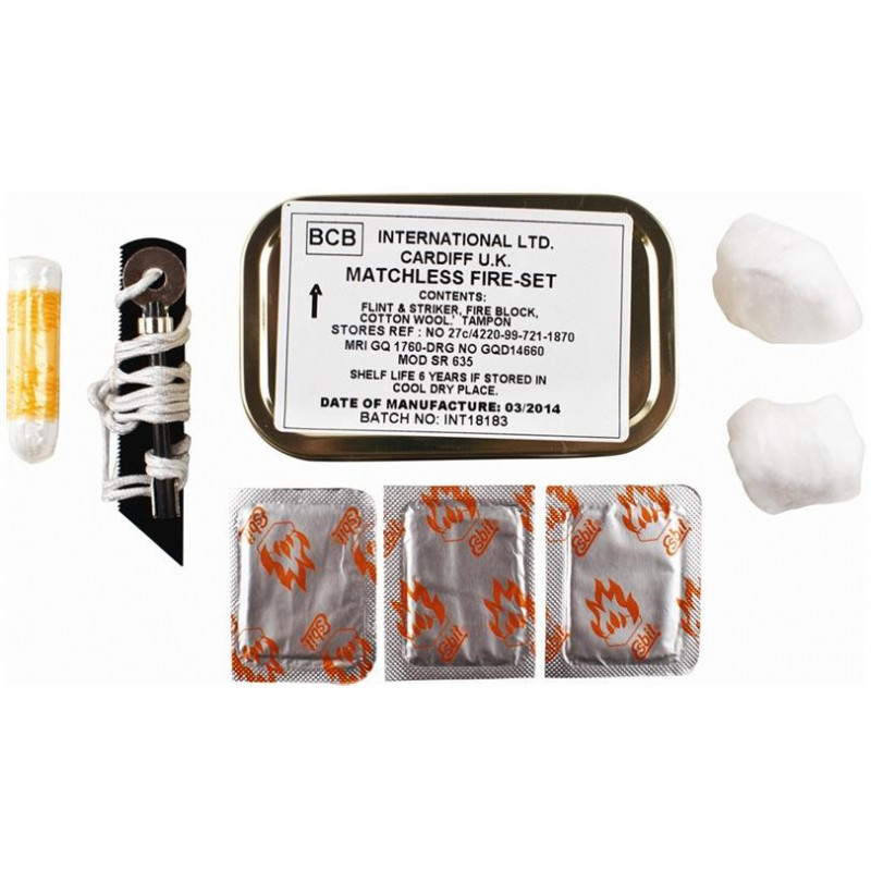 BCB Matchless Fire Set sytytyspakkaus metallirasiassa