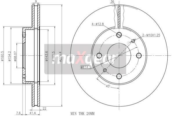 Jarrulevy MAXGEAR 19-0735MAX