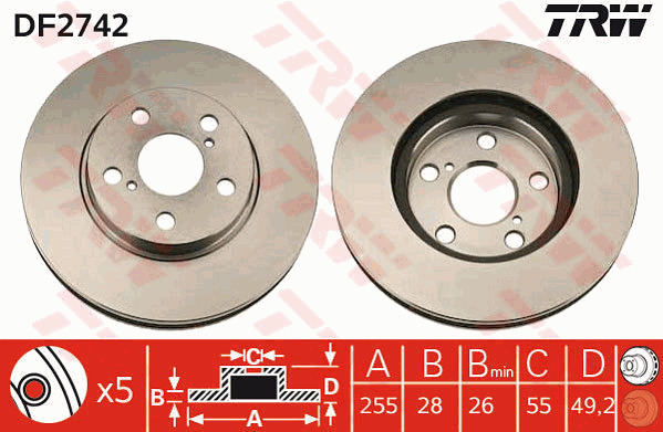 Jarrulevy TRW DF2742