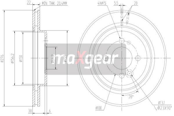 Jarrulevy MAXGEAR 19-2564