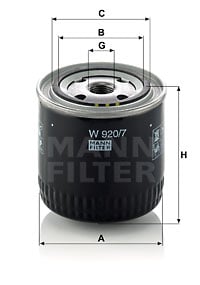Öljynsuodatin MANN-FILTER W 920/7