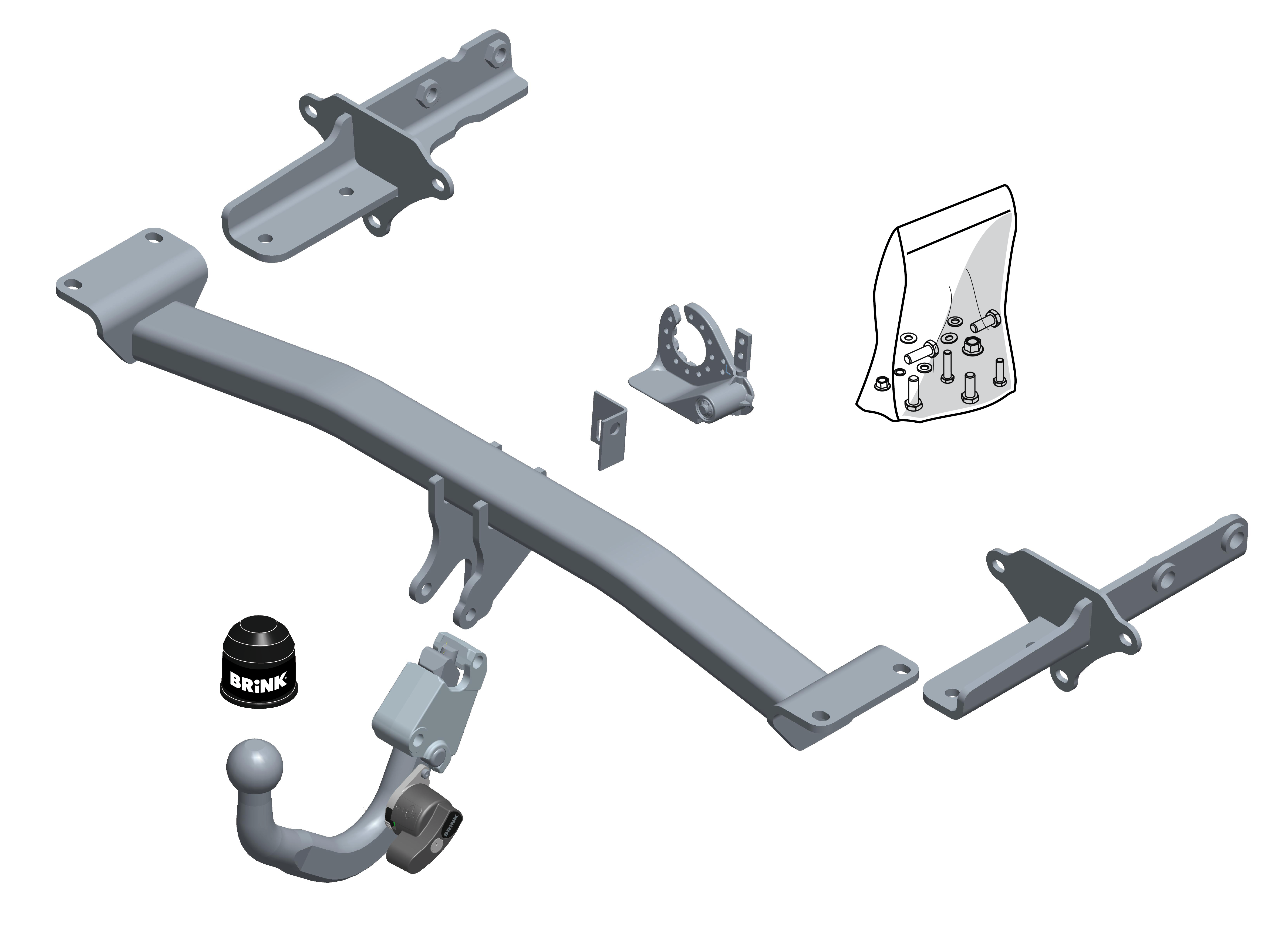 Vetokoukku BRINK 599500 Fiat 500X '14-17