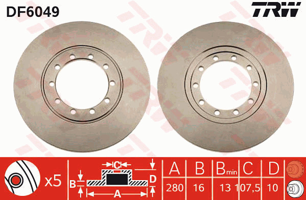 Jarrulevy TRW DF6049