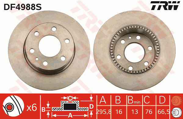 Jarrulevy TRW DF4988S