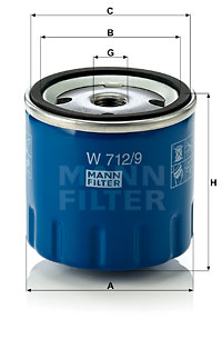 Öljynsuodatin MANN-FILTER W 712/9