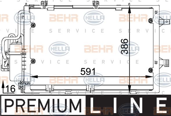 Lauhdutin, ilmastointilaite HELLA 8FC 351 300-601
