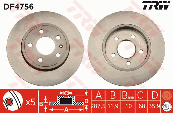 Jarrulevy TRW DF4756