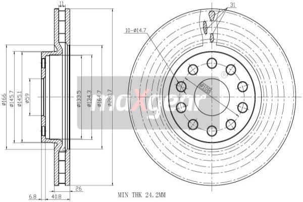 Jarrulevy MAXGEAR 19-1002