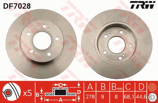 Jarrulevy TRW DF7028
