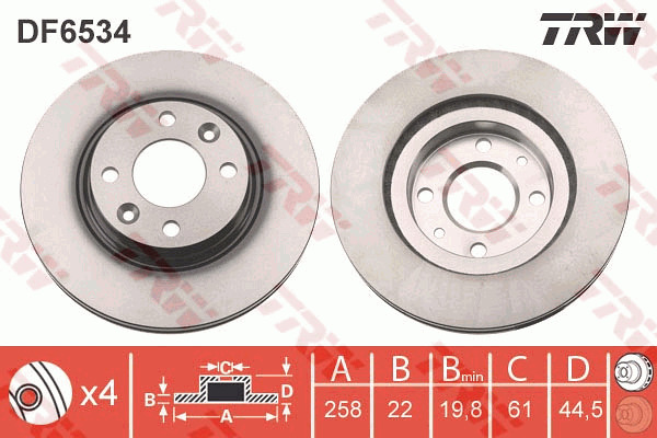 Jarrulevy TRW DF6534