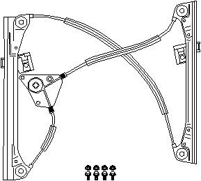 Lasinnostin, Eteen, oikea, VW POLO, POLO Sedan, 6Q3 837 462A, 6Q3 837 462E, 6Q3 837 462G, 6Q3 837 462J, 6Q3 837 462JS